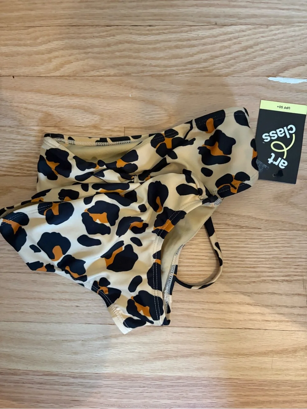 Art Class Girls 2-Piece Leopard Print Bikini Swimsuit NWT UPF 50+, XS, 4/5